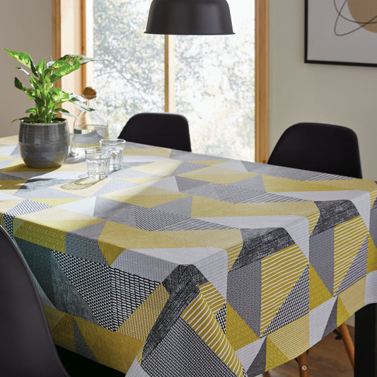 Catherine Lansfield Larsson Geo Table Cloth - Ochre