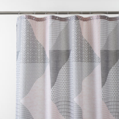 Catherine Lansfield Larsson Geo Shower Curtain - Blush