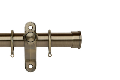 Hallis Galleria Metals End Cap 35mm Metal Curtain Pole - Burnished Brass