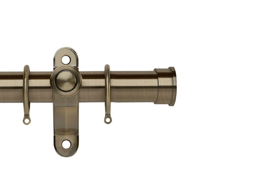 Hallis Galleria Metals End Cap 35mm Metal Curtain Pole - Burnished Brass