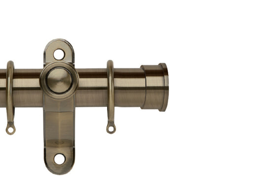 Hallis Galleria Metals End Cap 50mm Metal Curtain Pole - Burnished Brass