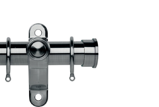Hallis Galleria Metals End Cap 50mm Metal Curtain Pole - Brushed Silver