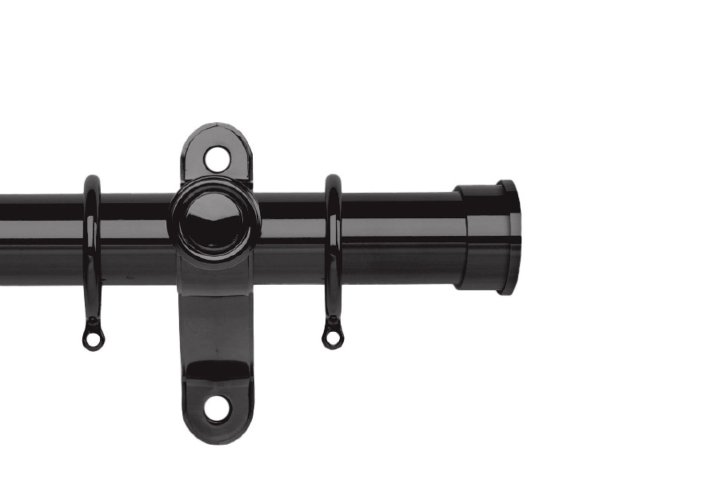 Hallis Galleria Metals End Cap 35mm Metal Curtain Pole - Black Nickel