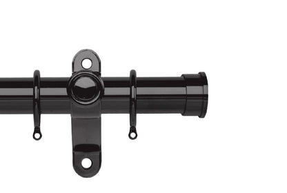 Hallis Galleria Metals End Cap 35mm Metal Curtain Pole - Black Nickel