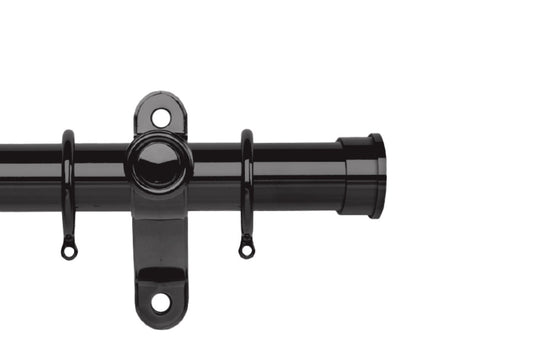 Hallis Galleria Metals End Cap 35mm Metal Curtain Pole - Black Nickel