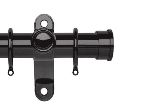 Hallis Galleria Metals End Cap 50mm Metal Curtain Pole - Black Nickel
