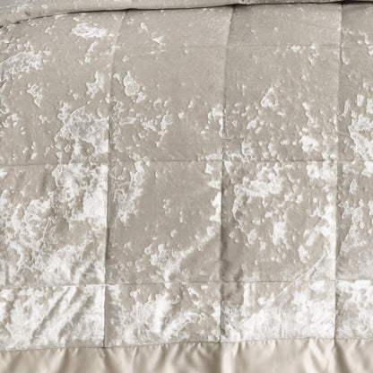 Catherine Lansfield Crushed Velvet Bedspread - Natural