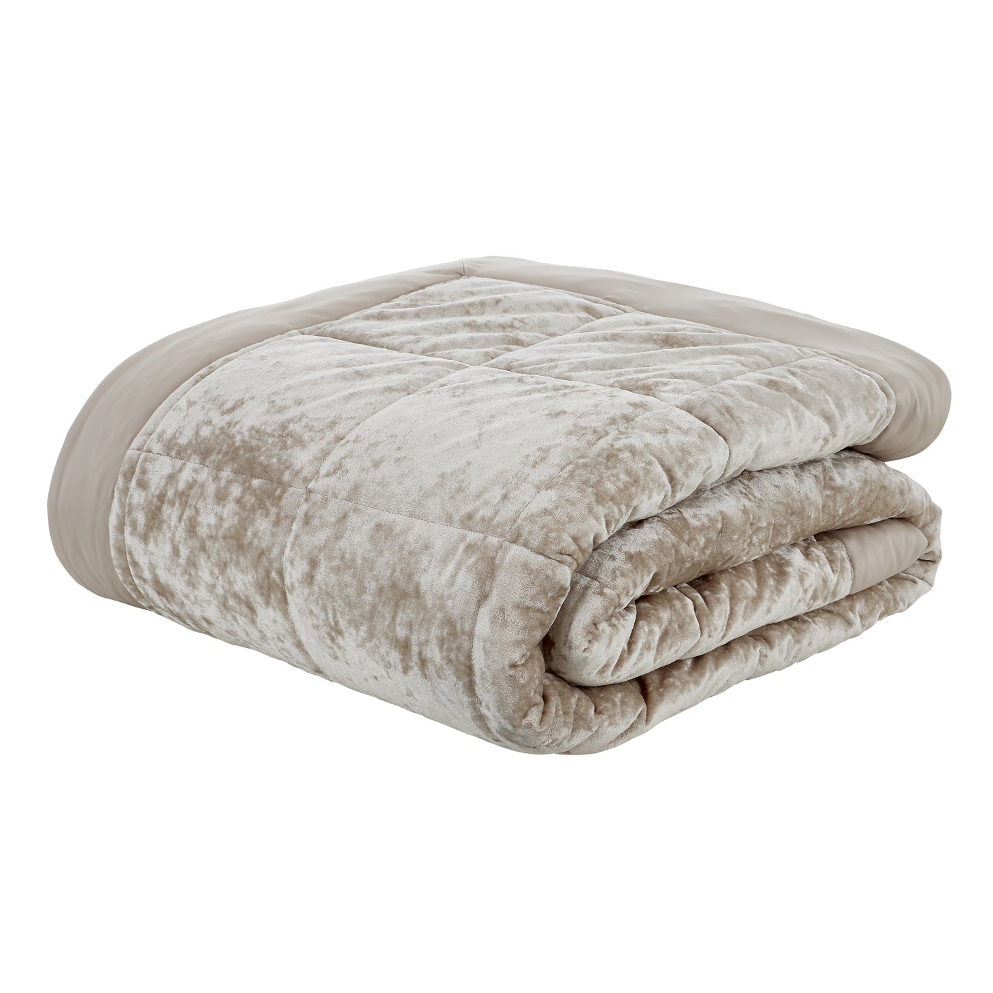 Catherine Lansfield Crushed Velvet Bedspread - Natural