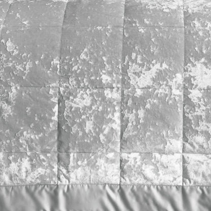 Catherine Lansfield Crushed Velvet Bedspread - Silver