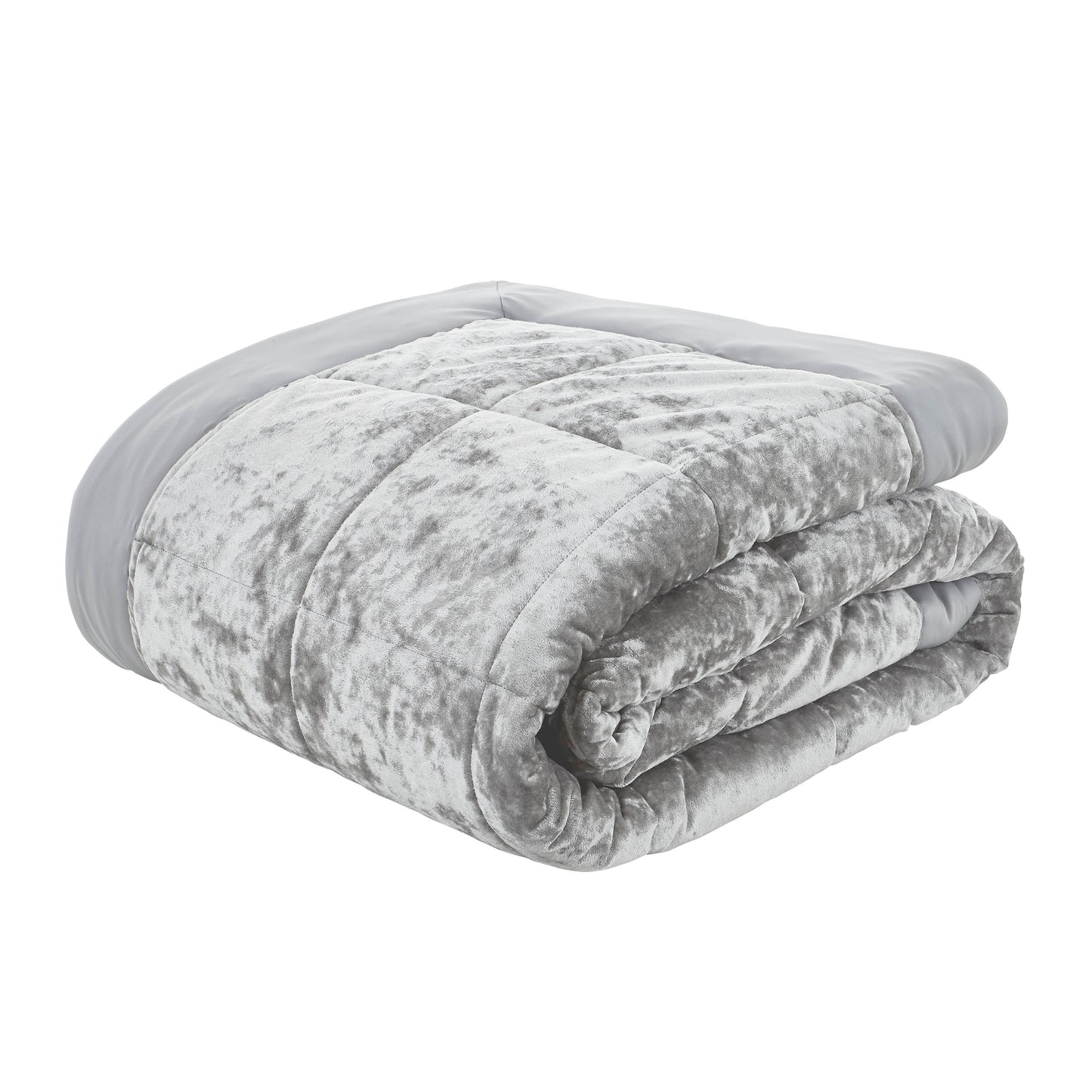 Catherine Lansfield Crushed Velvet Bedspread - Silver