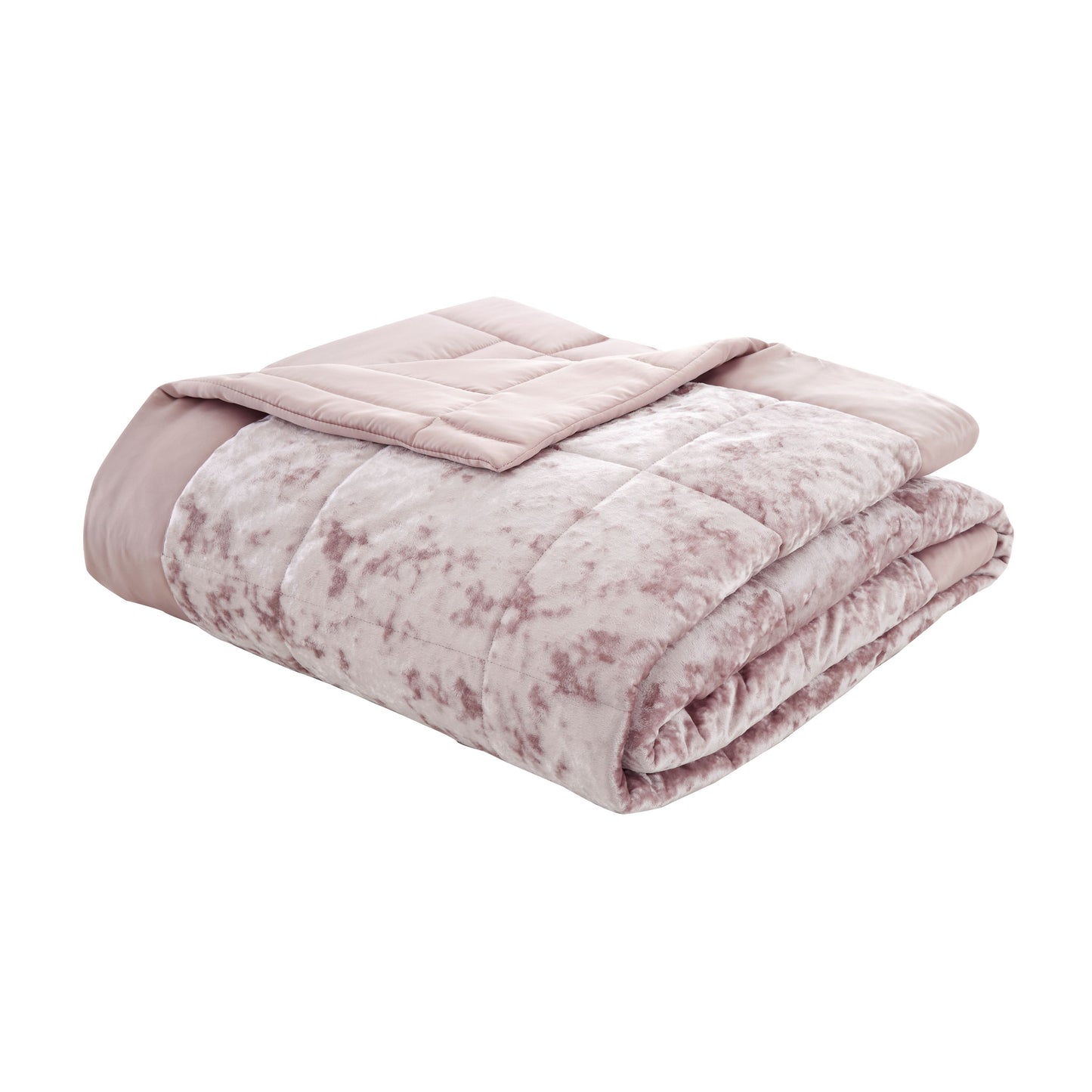 Catherine Lansfield Crushed Velvet Bedspread - Blush
