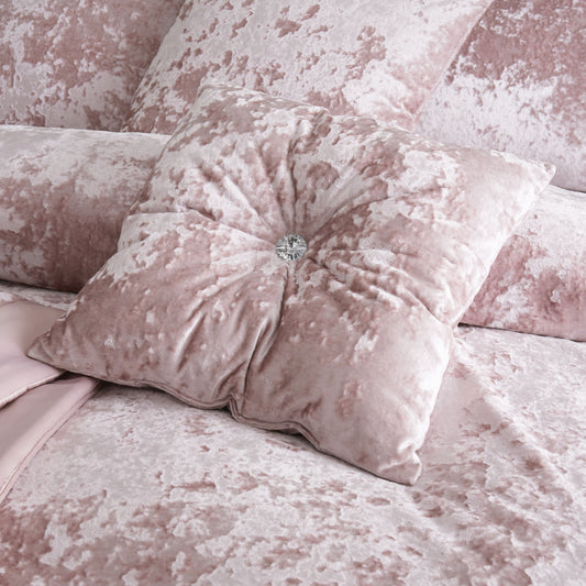 Catherine Lansfield Crushed Velvet Filled Cushion 45cm x 45cm - Blush