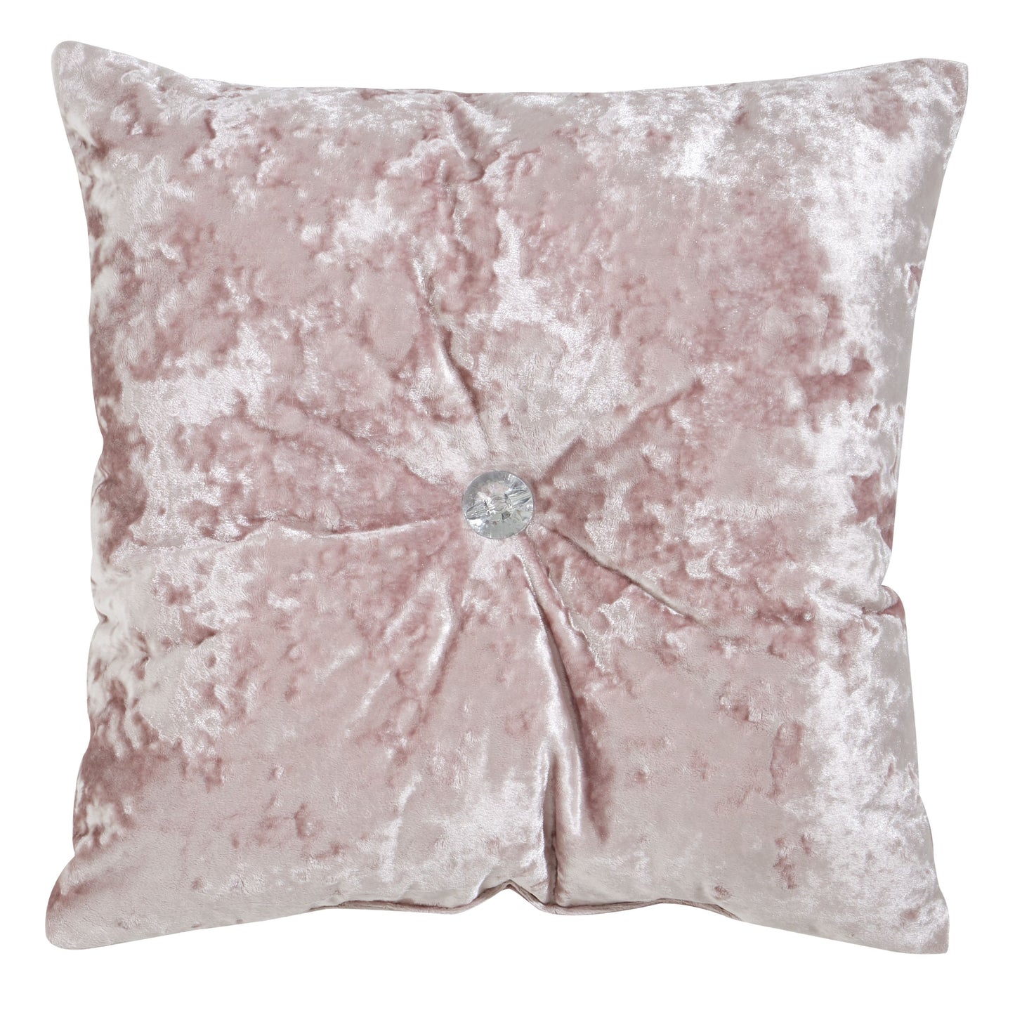 Catherine Lansfield Crushed Velvet Filled Cushion 45cm x 45cm - Blush
