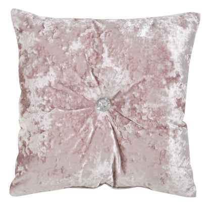 Catherine Lansfield Crushed Velvet Filled Cushion 45cm x 45cm - Blush