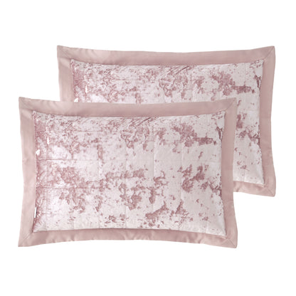 Catherine Lansfield Crushed Velvet Duvet Cover Set - Blush