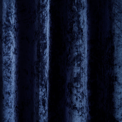 Catherine Lansfield Crushed Velvet Eyelet Curtains - Navy