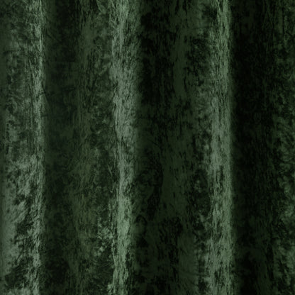 Catherine Lansfield Crushed Velvet Eyelet Curtains - Olive