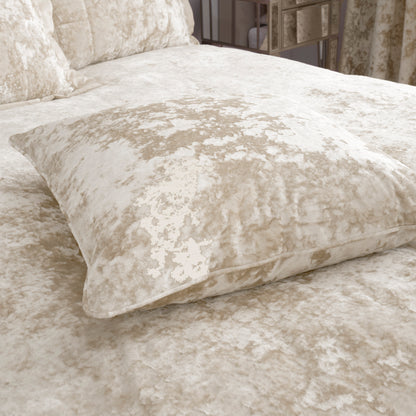 Catherine Lansfield Crushed Velvet Filled Cushion 55cm x 55cm - Natural