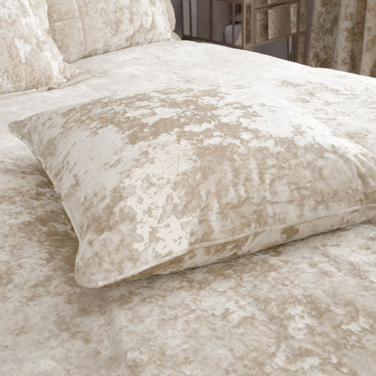 Catherine Lansfield Crushed Velvet Filled Cushion 55cm x 55cm - Natural