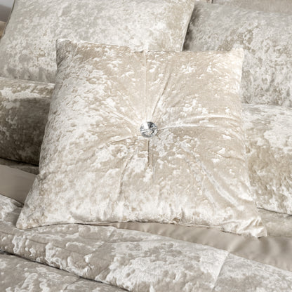 Catherine Lansfield Crushed Velvet Filled Cushion 45cm x 45cm - Natural