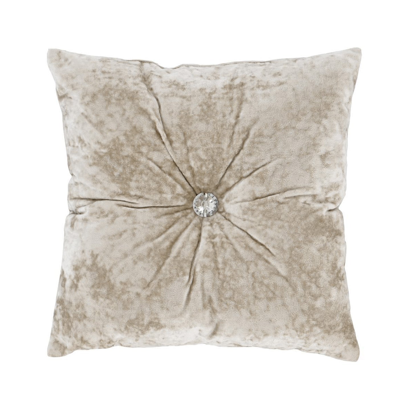 Catherine Lansfield Crushed Velvet Filled Cushion 45cm x 45cm - Natural