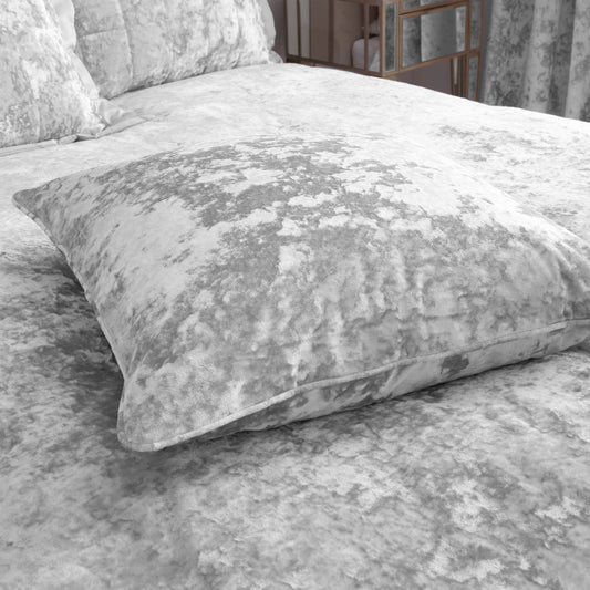 Catherine Lansfield Crushed Velvet Filled Cushion 55cm x 55cm - Silver