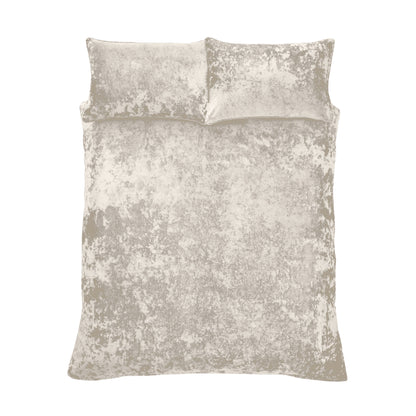 Catherine Lansfield Crushed Velvet Duvet Cover Set - Natural