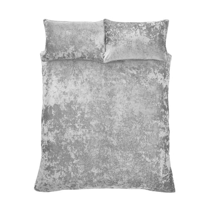 Catherine Lansfield Crushed Velvet Duvet Cover Set - Silver