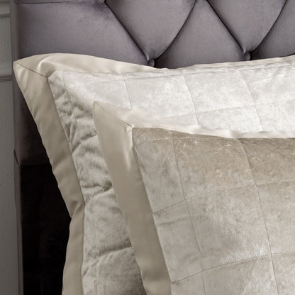 Catherine Lansfield Crushed Velvet Duvet Cover Set - Natural