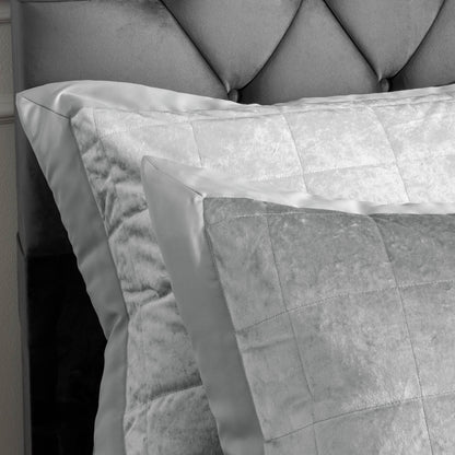Catherine Lansfield Crushed Velvet Duvet Cover Set - Silver