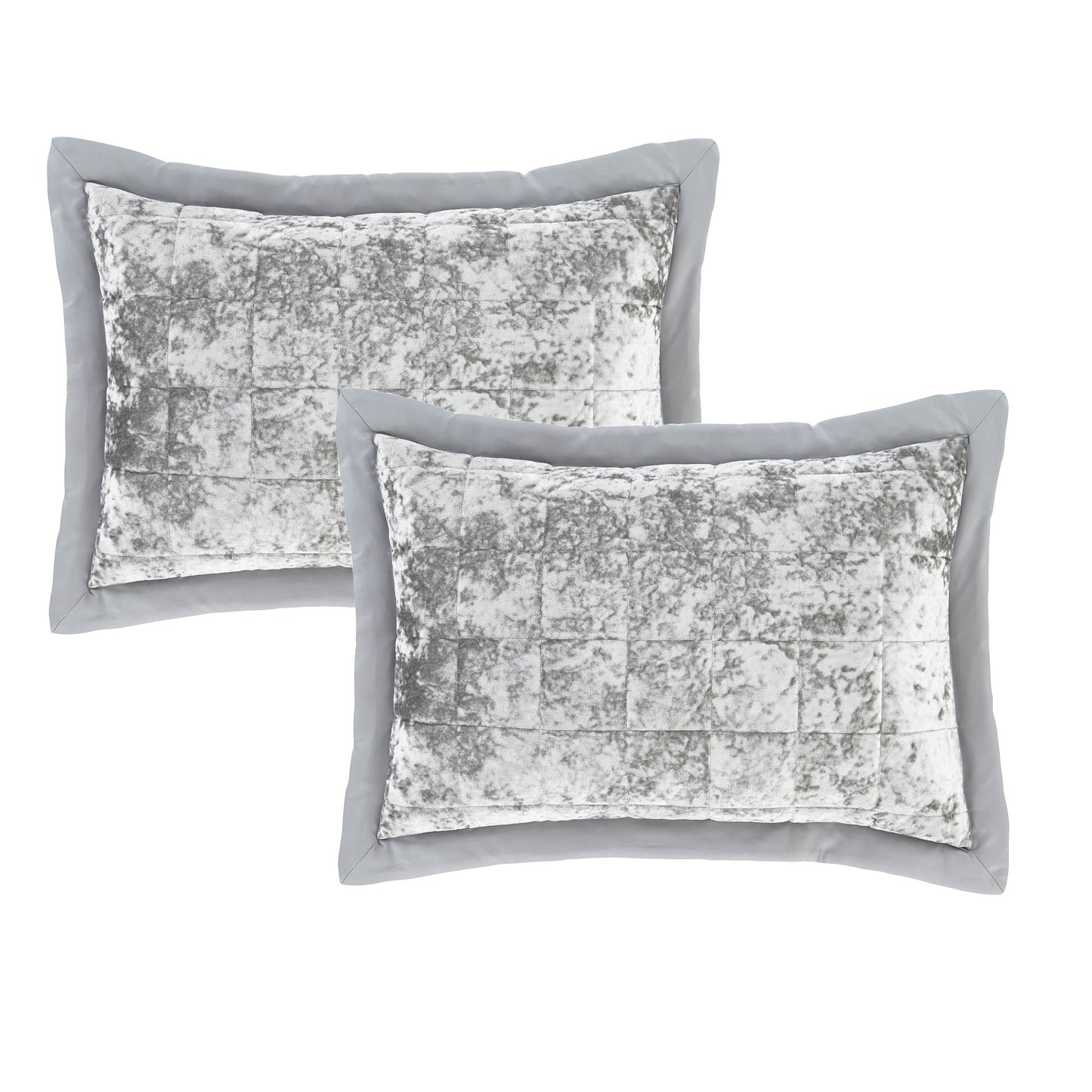 Catherine Lansfield Crushed Velvet Duvet Cover Set - Silver