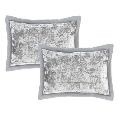 Catherine Lansfield Crushed Velvet Duvet Cover Set - Silver