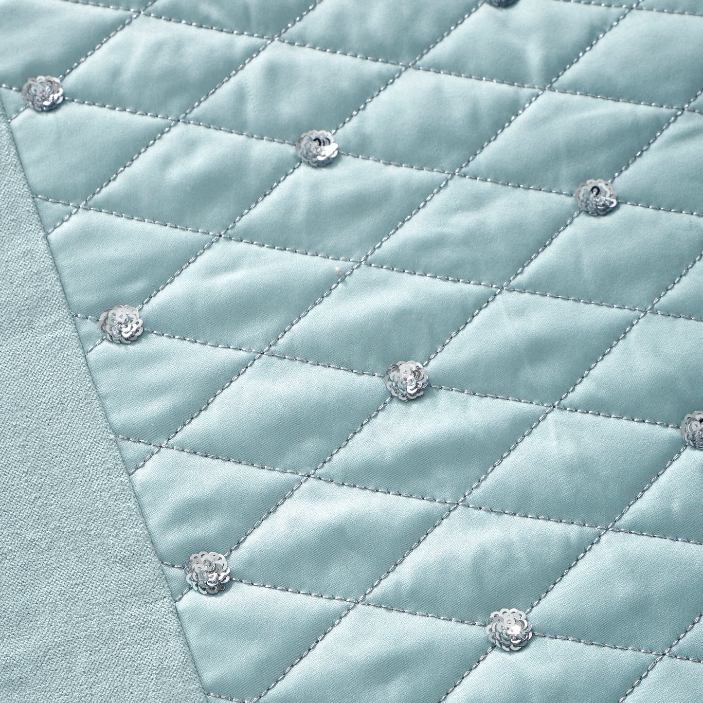 Catherine Lansfield Sequin Cluster Bedspread - Duck Egg