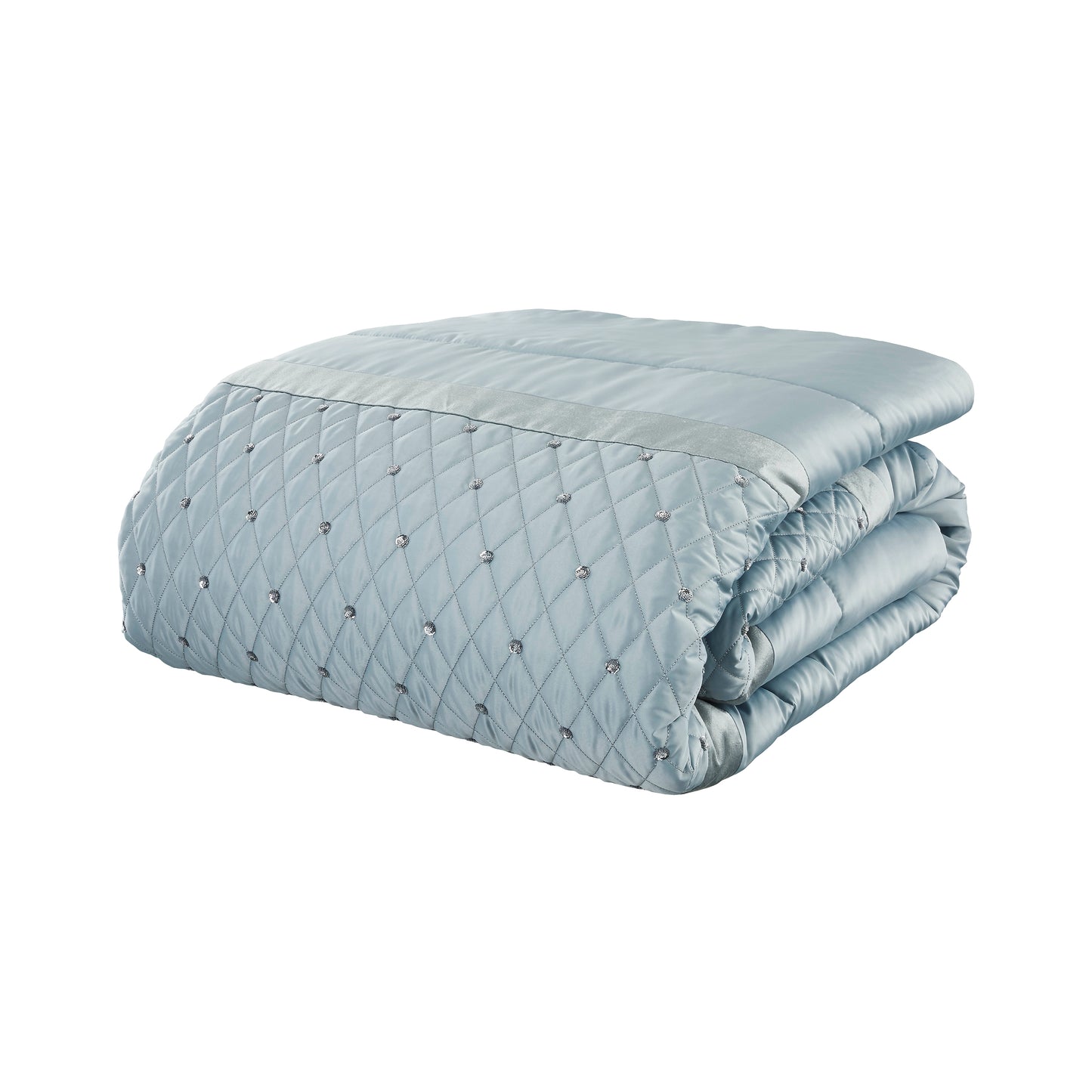 Catherine Lansfield Sequin Cluster Bedspread - Duck Egg