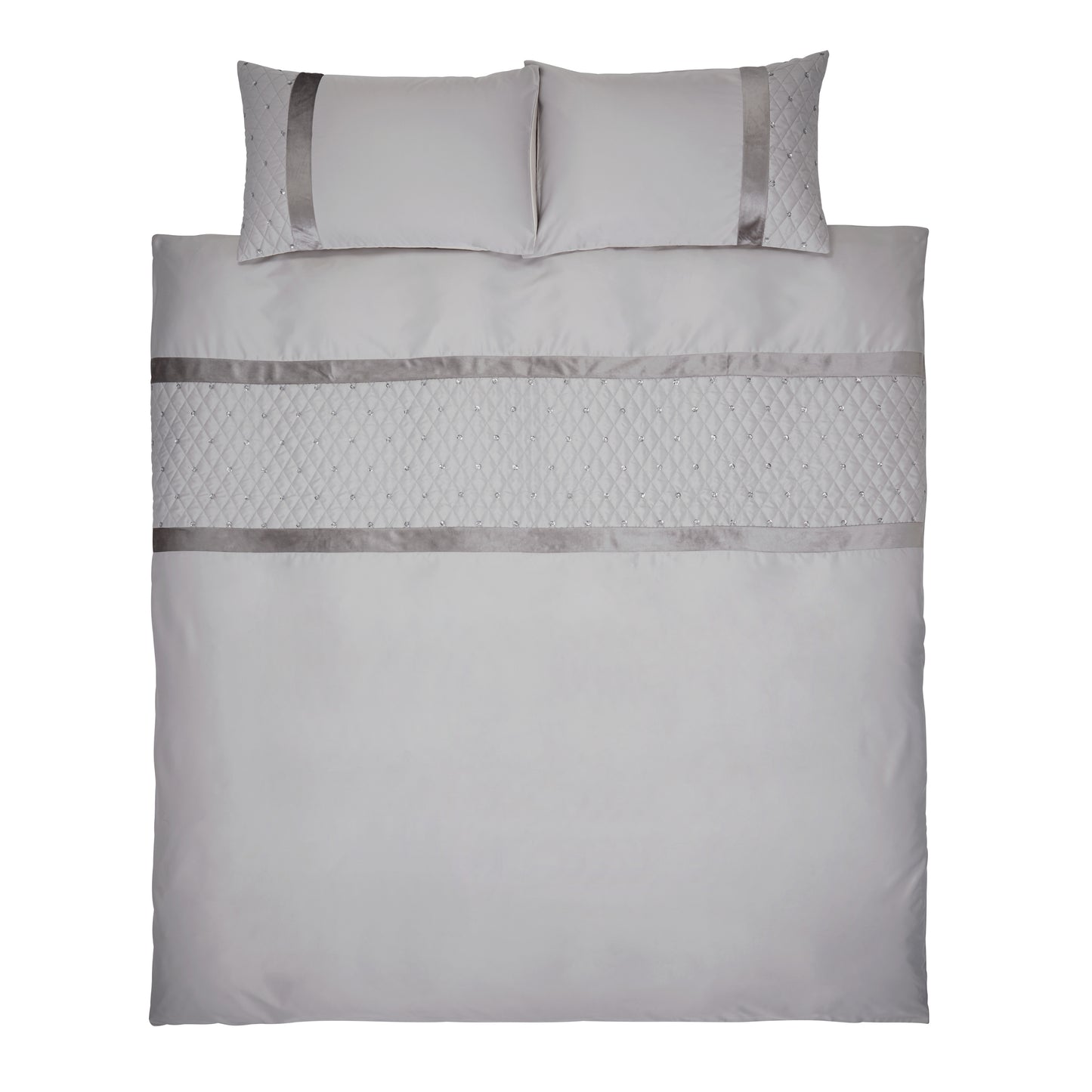 Catherine Lansfield Sequin Cluster Duvet Cover Set - Silver