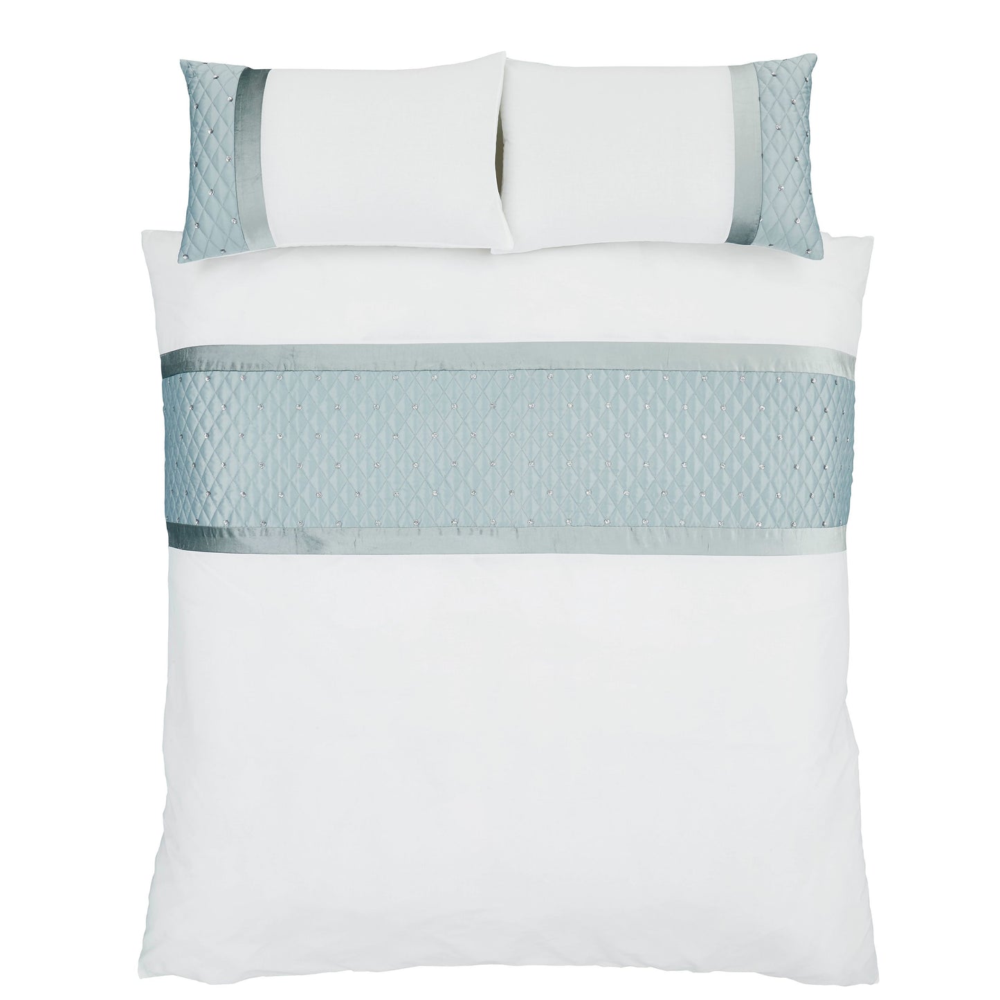 Catherine Lansfield Sequin Cluster Duvet Cover Set - Duck Egg