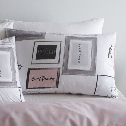 Catherine Lansfield Sleep Dreams Duvet Cover Set - Blush