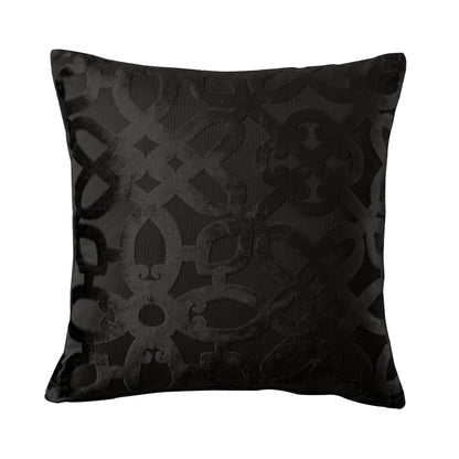Catherine Lansfield Lattice Cut Velvet Filled Cushion - Black