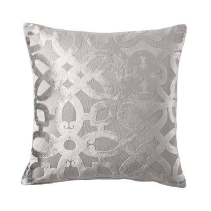 Catherine Lansfield Lattice Cut Velvet Filled Cushion - Natural