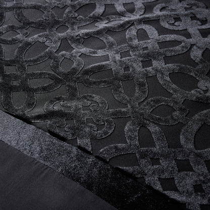 Catherine Lansfield Lattice Cut Velvet Duvet Cover Set - Black