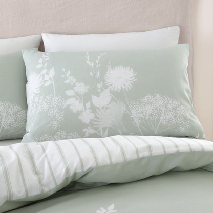 Catherine Lansfield Meadowsweet Floral Duvet Cover Set - Green