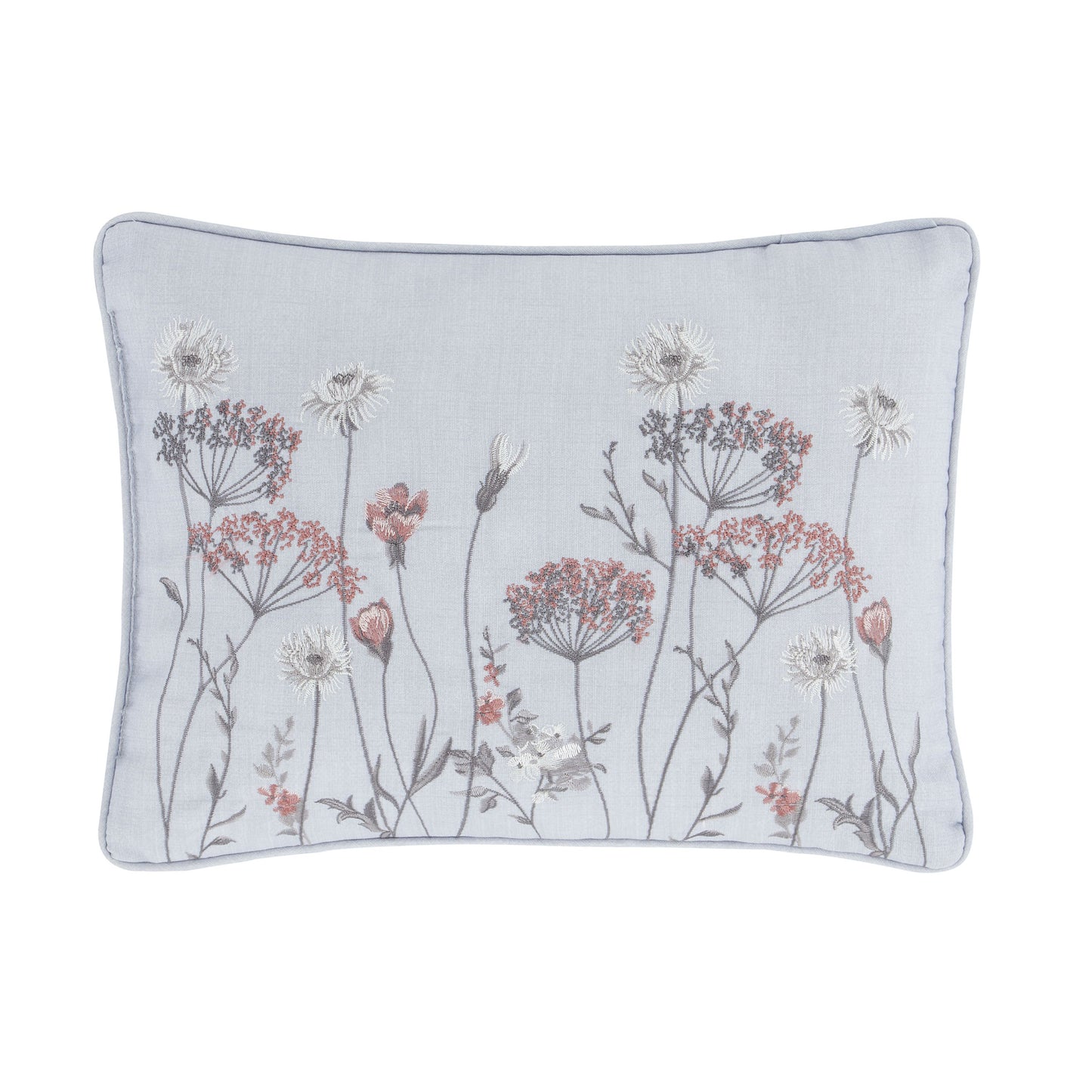 Catherine Lansfield Meadowsweet Floral Filled Cushion - White/Grey