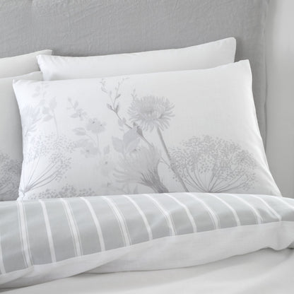 Catherine Lansfield Meadowsweet Floral Duvet Cover Set - White/Grey