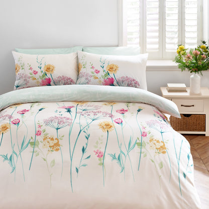 Catherine Lansfield Meadowsweet Floral Duvet Cover Set - Bright
