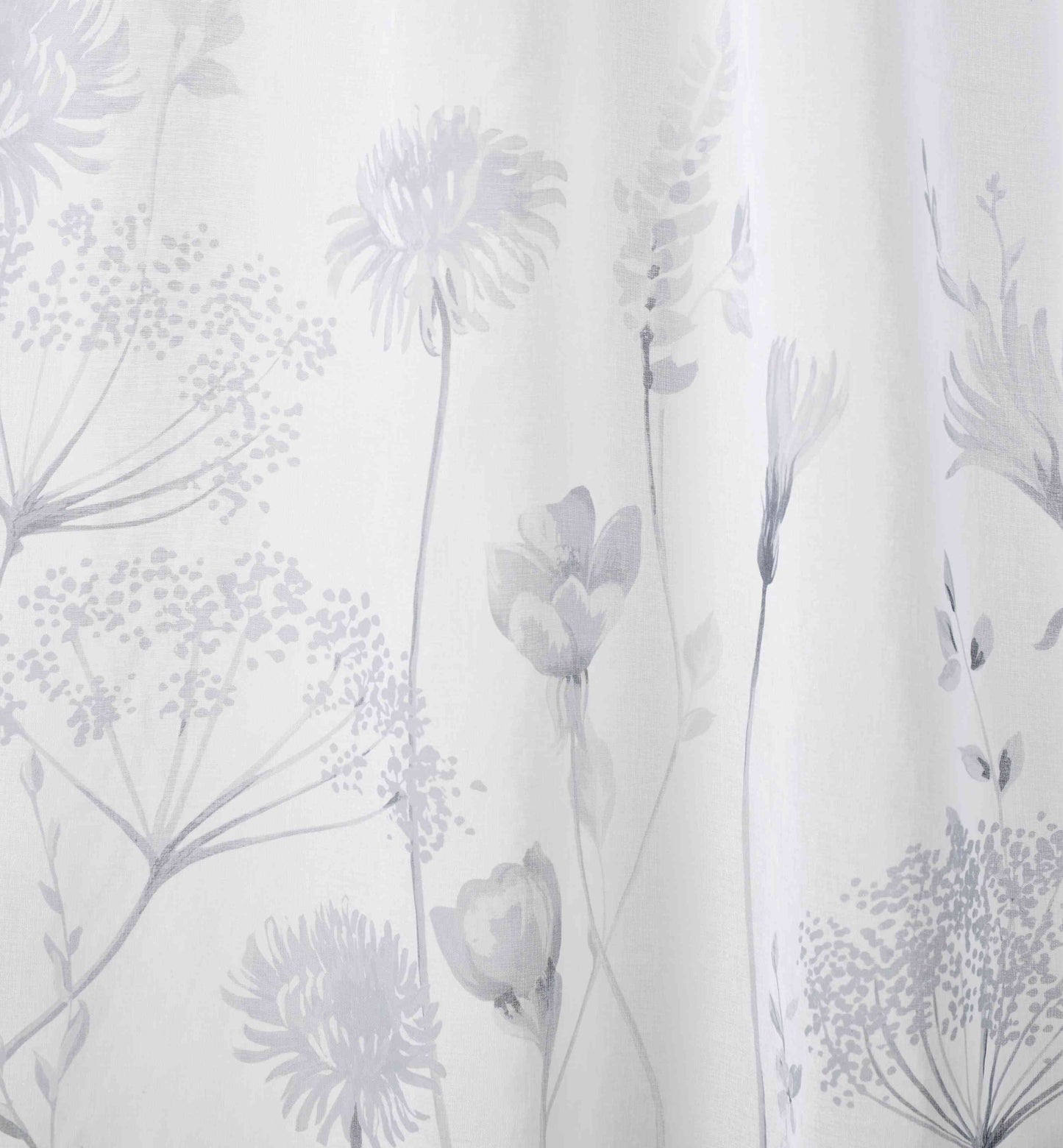 Catherine Lansfield Meadowsweet Floral Slot Top Voile Panel - White