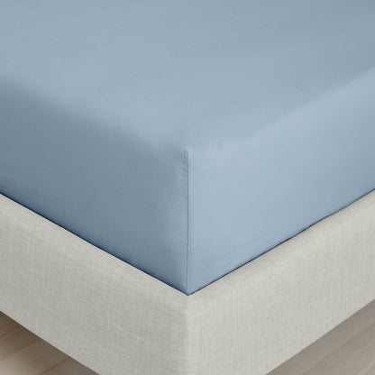 Bianca 200TC Cotton Percale Fitted Sheet - Blue