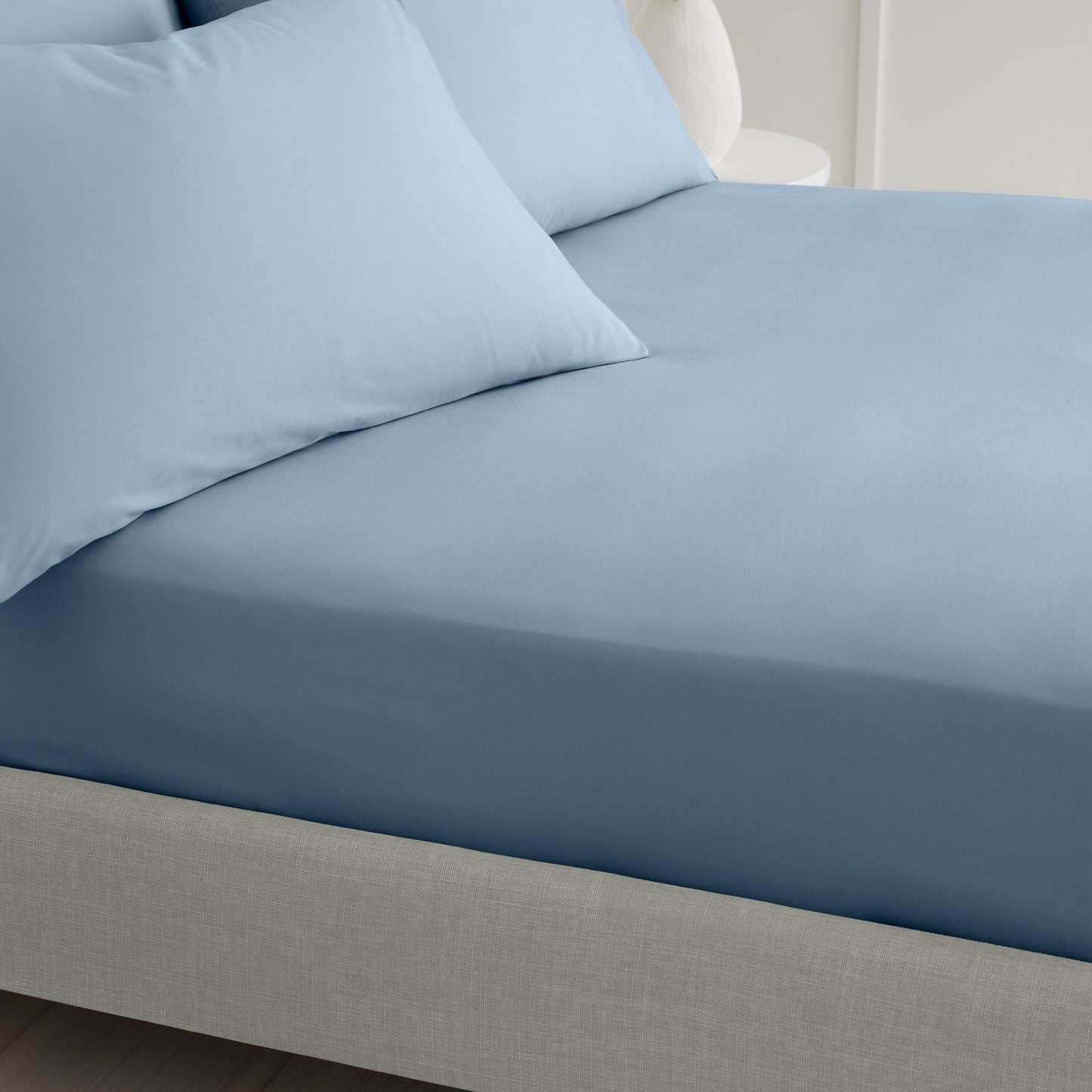 Bianca 200TC Cotton Percale Fitted Sheet - Blue