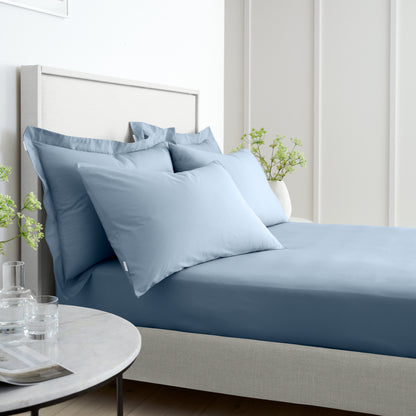 Bianca 200TC Cotton Percale Fitted Sheet - Blue