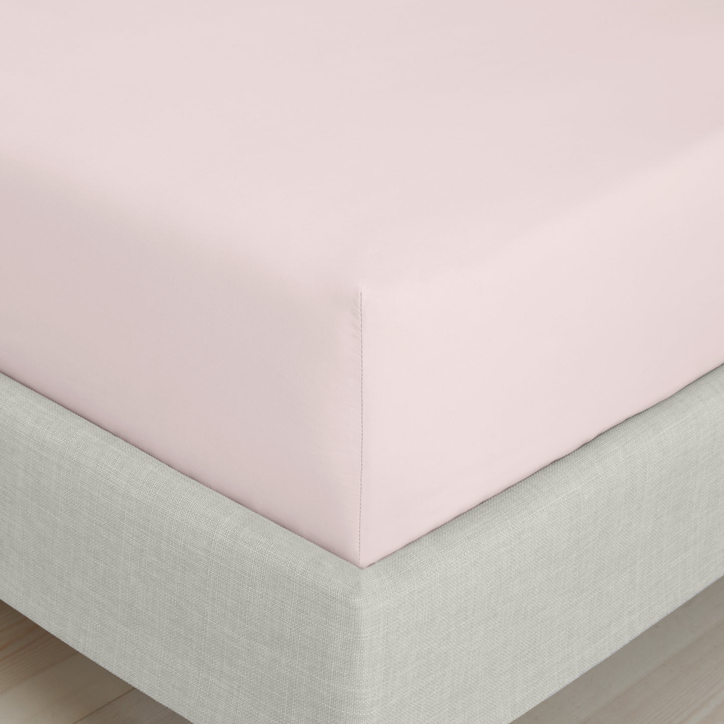 Bianca 200TC Cotton Percale Fitted Sheet - Blush
