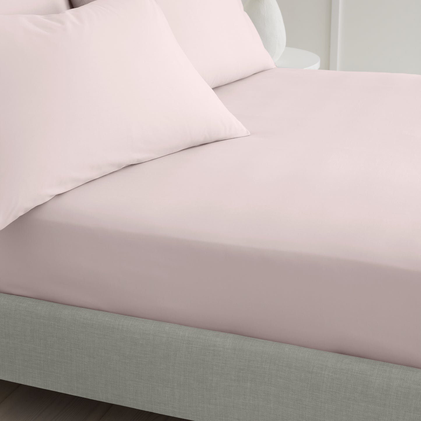 Bianca 200TC Cotton Percale Fitted Sheet - Blush